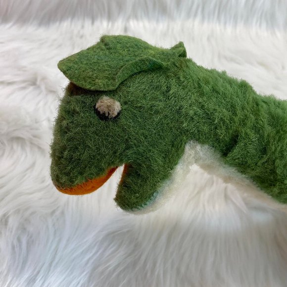 Vintage Polka Dotted Green Brontosaurus Dinosaur 19 1/2" Plush Stuffed Animal - Picture 7 of 13